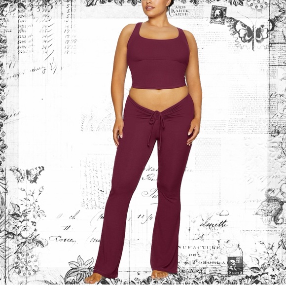 SKIMS Soft Lounge Ruched Pant in Wine size XS NWT! - Picture 2 of 5